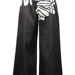 Pantaloni a gamba larga in mikado in nero Elie Saab - donna 