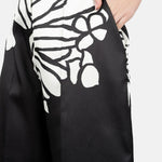 Pantaloni a gamba larga in mikado in nero Elie Saab - donna 
