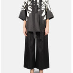 Pantaloni a gamba larga in mikado in nero Elie Saab - donna 