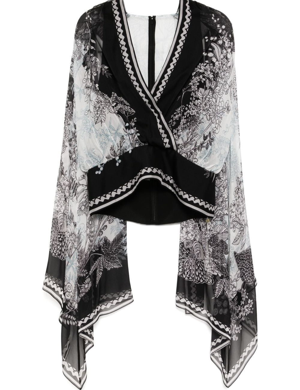Blusa con stampa in bianco e nero Elie Saab - donna 
