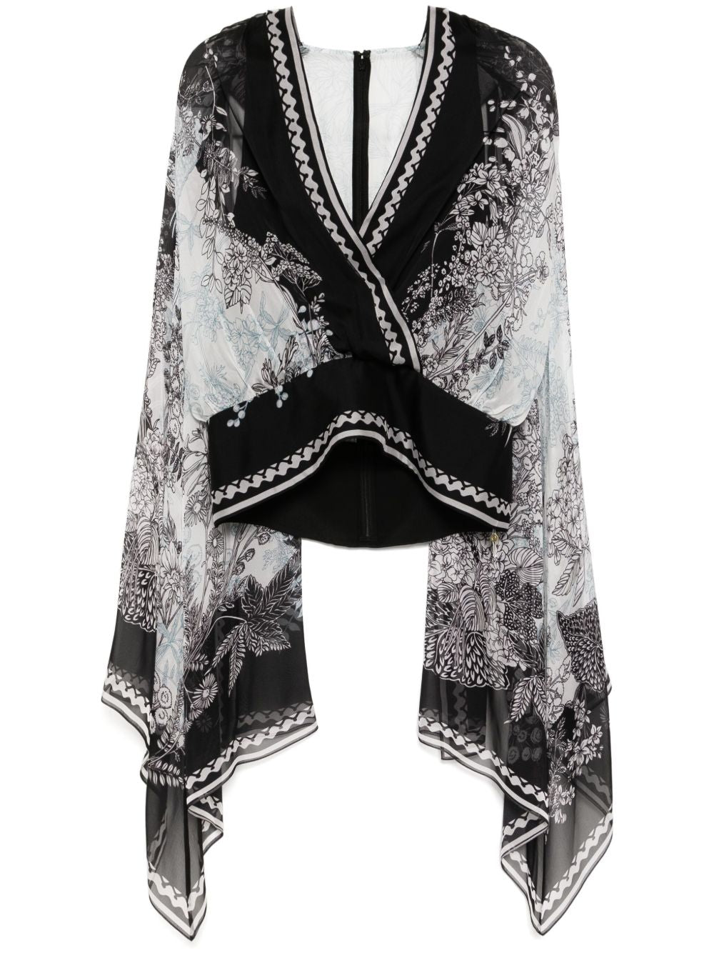 Blusa con stampa in bianco e nero Elie Saab - donna 