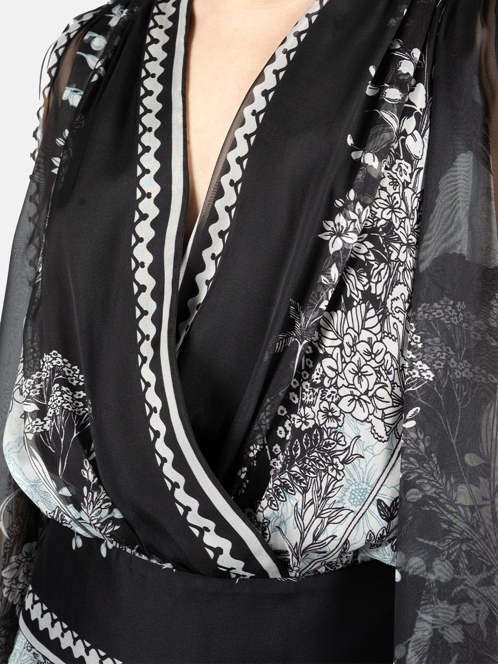 Blusa con stampa in bianco e nero Elie Saab - donna 