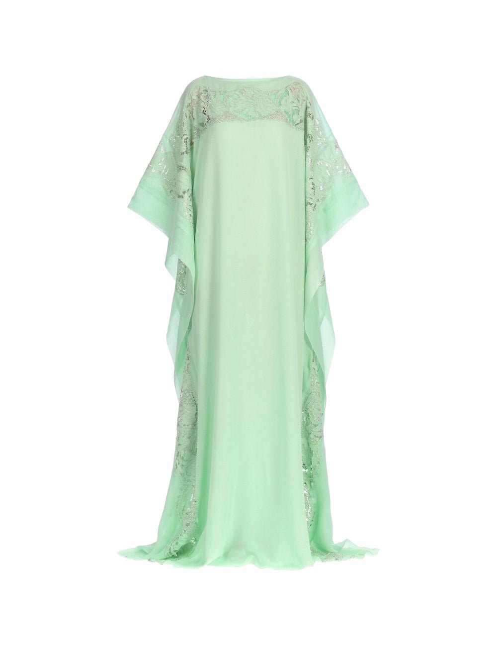 Abito lungo a caftano con dettagli in pizzo in verde Ermanno Scervino - donna 
