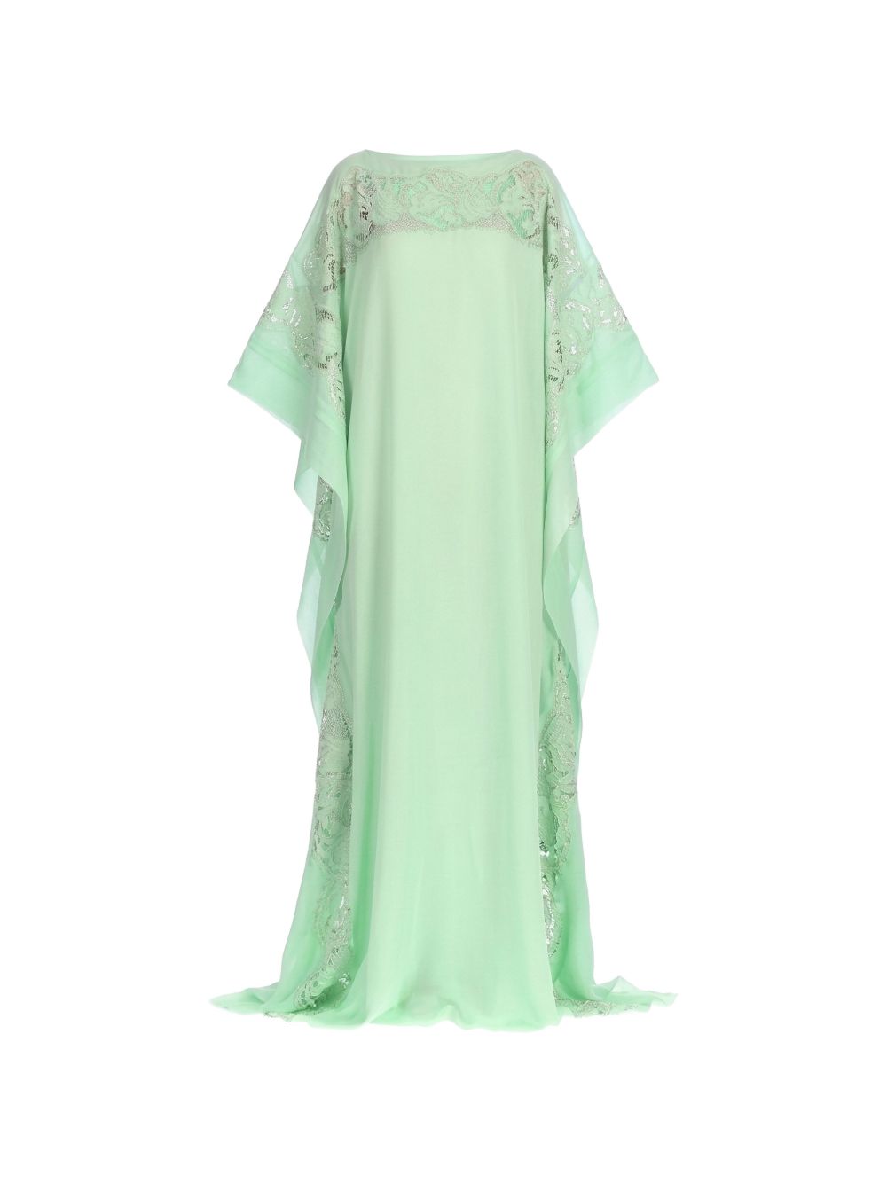 Abito lungo a caftano con dettagli in pizzo in verde Ermanno Scervino - donna 