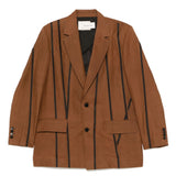 Blazer con righe in marrone Feng Chen Wang - uomo 