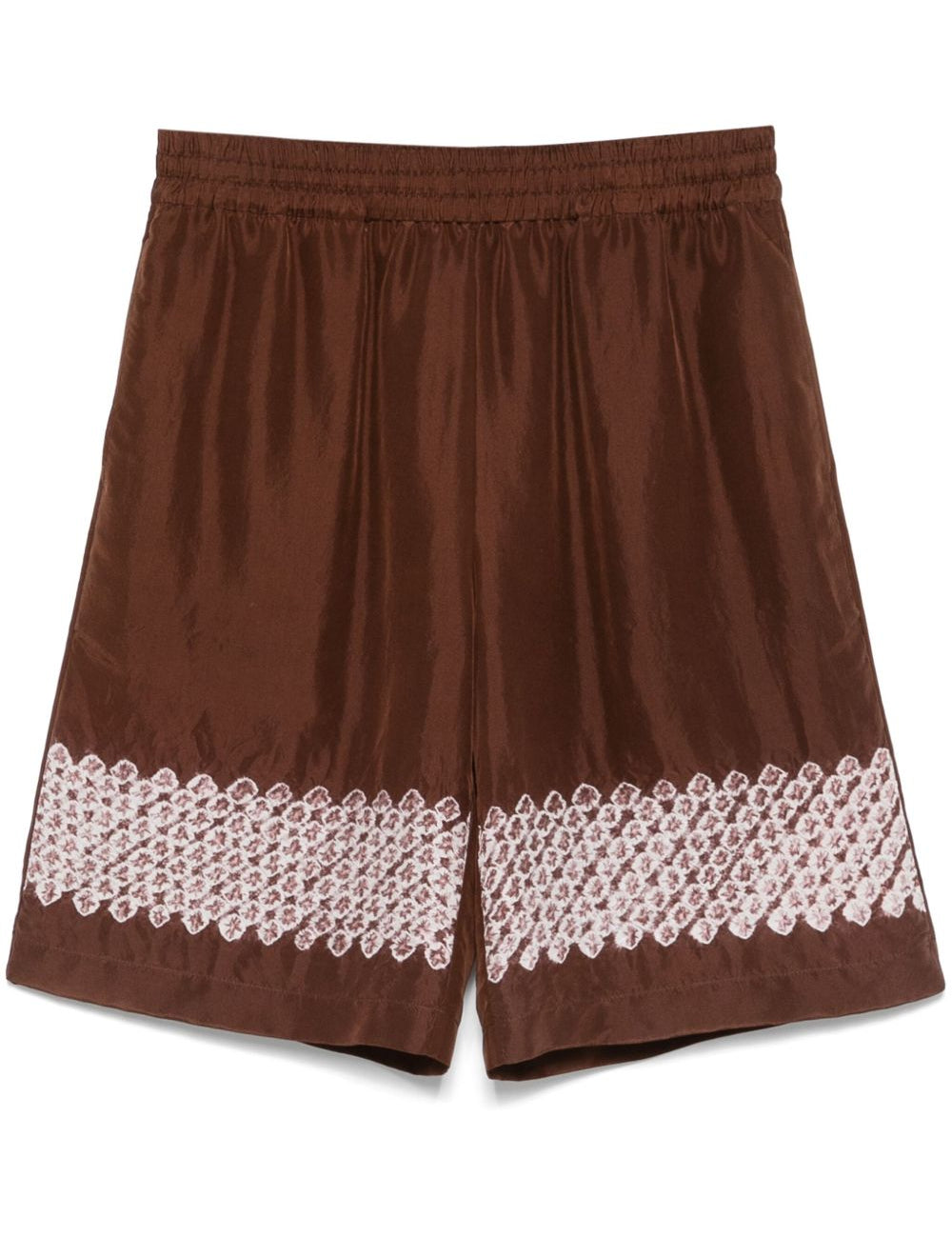 Shorts con stampa grafica in marrone Feng chen wang - uomo 
