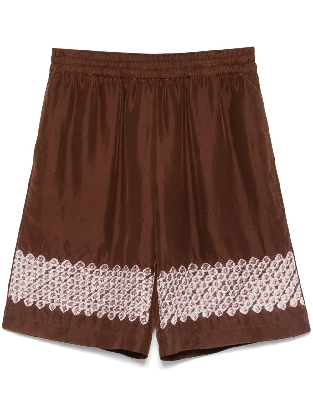 Shorts con stampa grafica in marrone Feng chen wang - uomo 