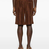 Shorts con stampa grafica in marrone Feng chen wang - uomo 