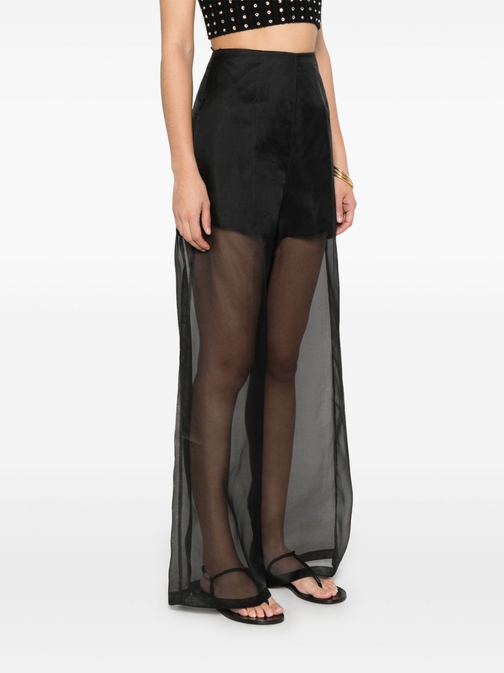 Pantaloni in seta a palazzo in nero Forte forte - donna 
