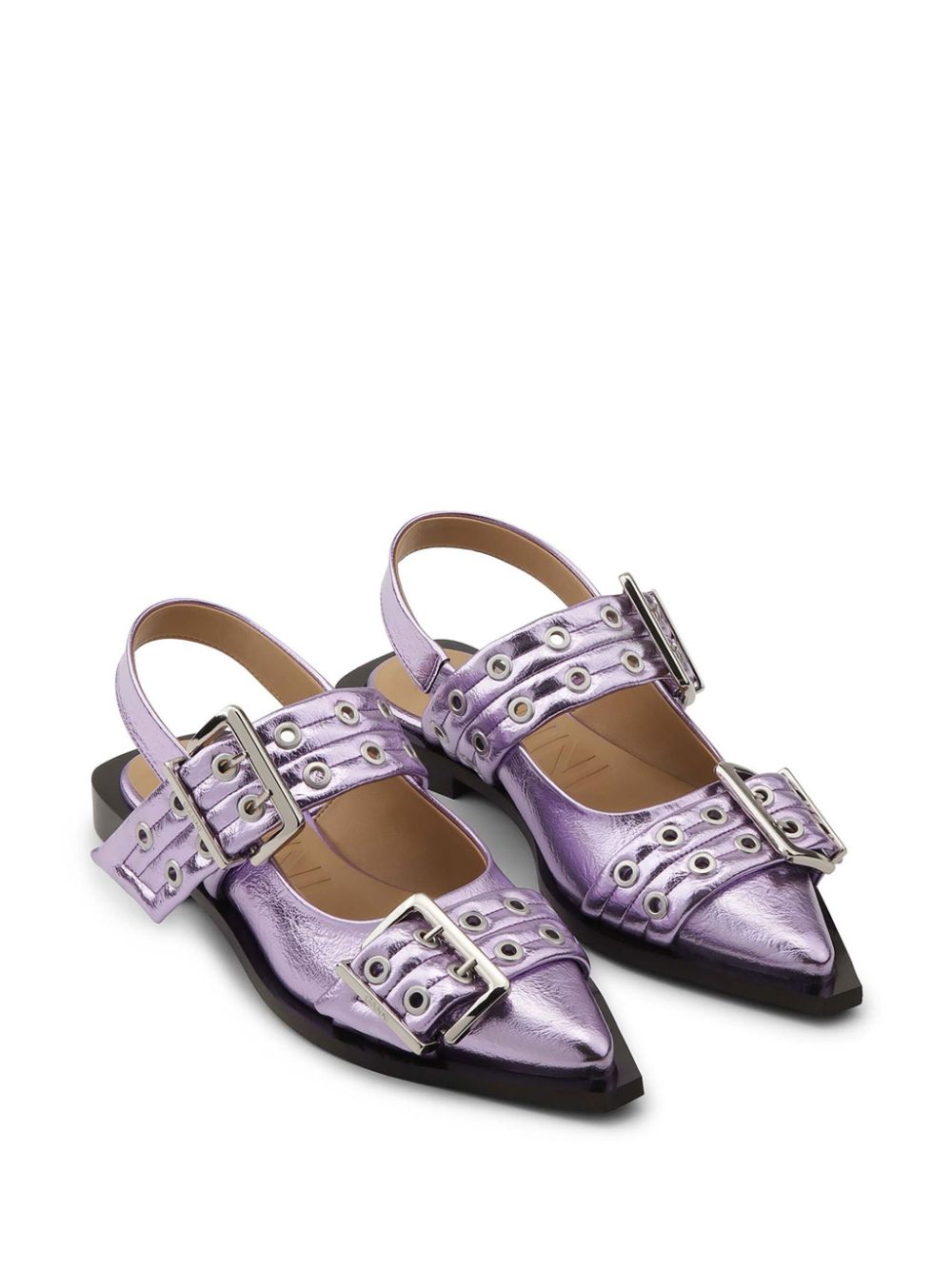 Ballerine con fibbia in lilla Ganni - donna 