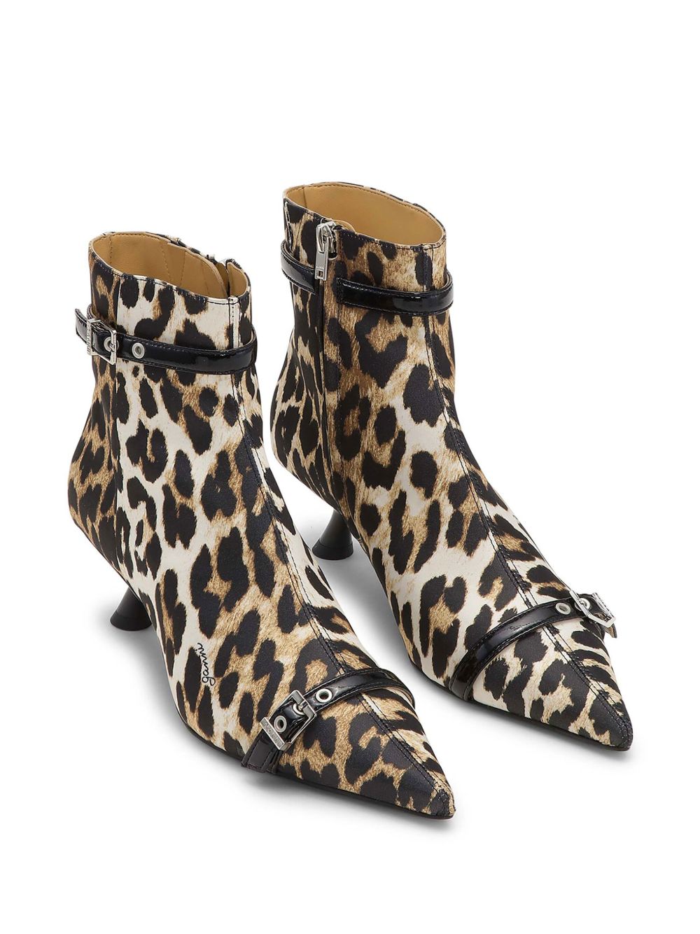 Stivaletti con stampa leopardata in marrone Ganni - donna 