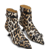 Stivaletti con stampa leopardata in marrone Ganni - donna 