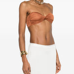 Bralette con nodo in marrone terracotta di Giuseppe Di Morabito - donna 