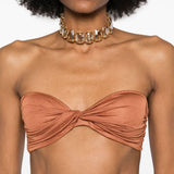 Bralette con nodo in marrone terracotta di Giuseppe Di Morabito - donna 