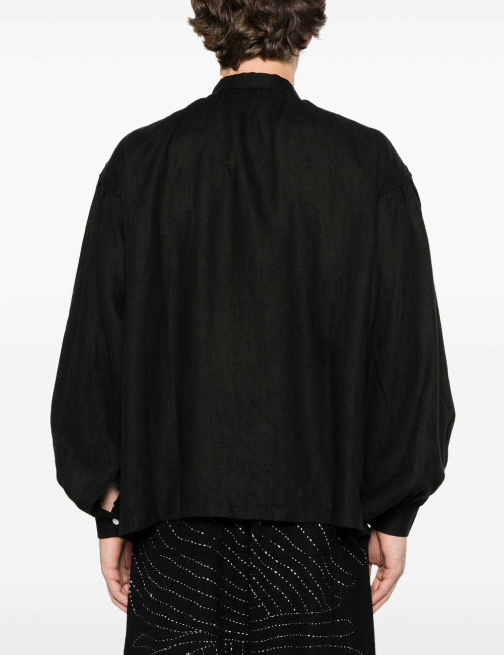 Camicia con maniche a sbuffo in nero Glass Cypress - uomo 