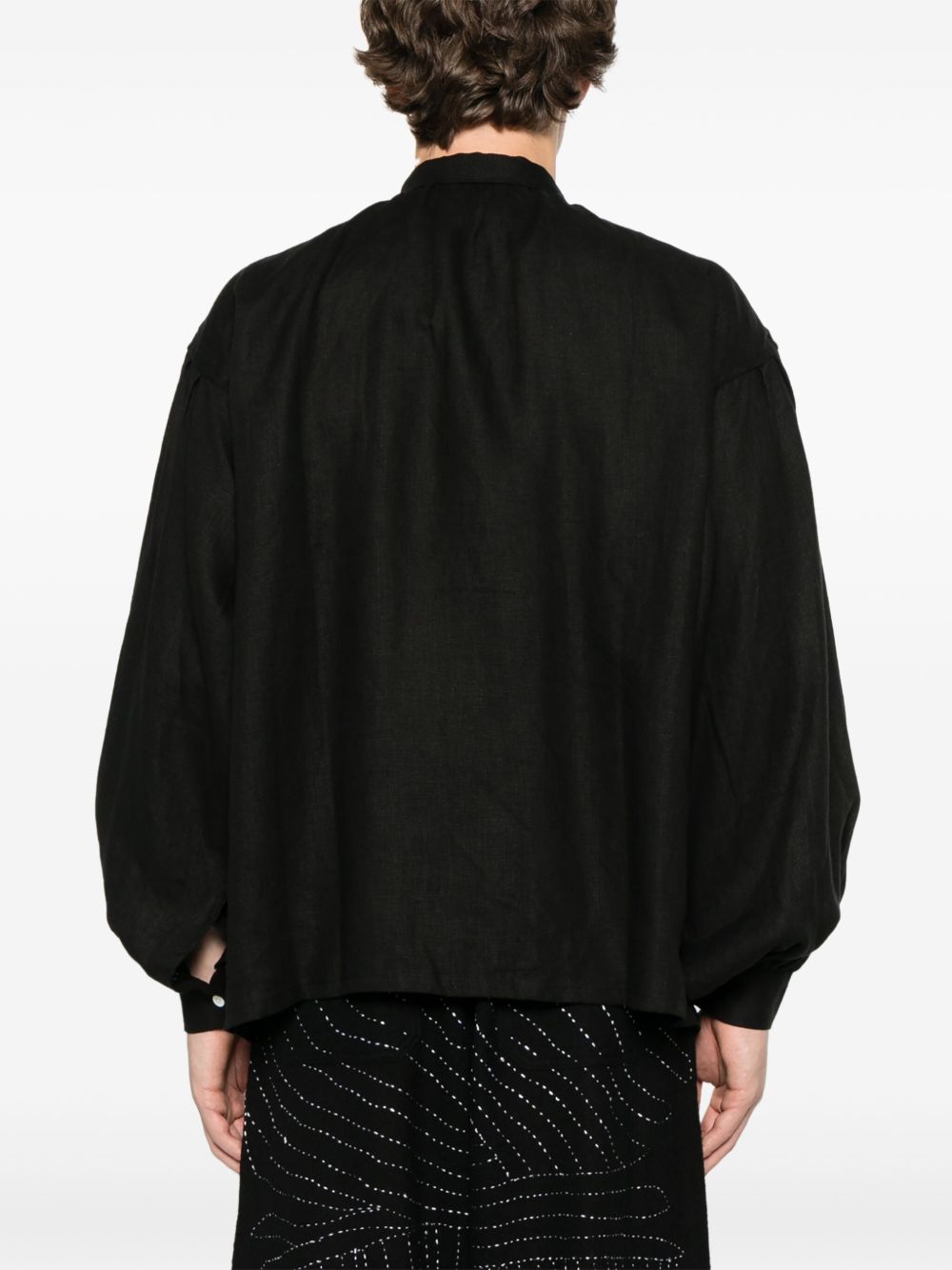 Camicia con maniche a sbuffo in nero Glass Cypress - uomo 