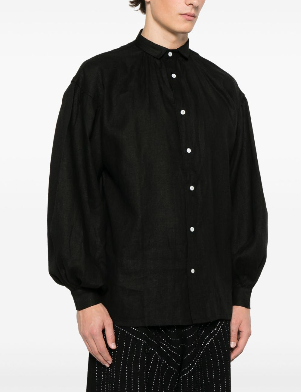 Camicia con maniche a sbuffo in nero Glass Cypress - uomo 