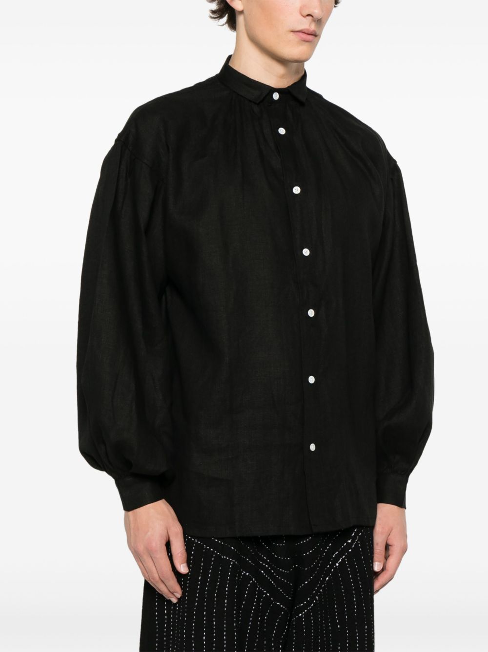 Camicia con maniche a sbuffo in nero Glass Cypress - uomo 