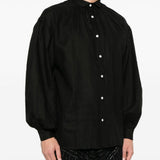 Camicia con maniche a sbuffo in nero Glass Cypress - uomo 