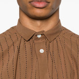 Camicia con cuciture decorative in marrone Glass Cypress - uomo 