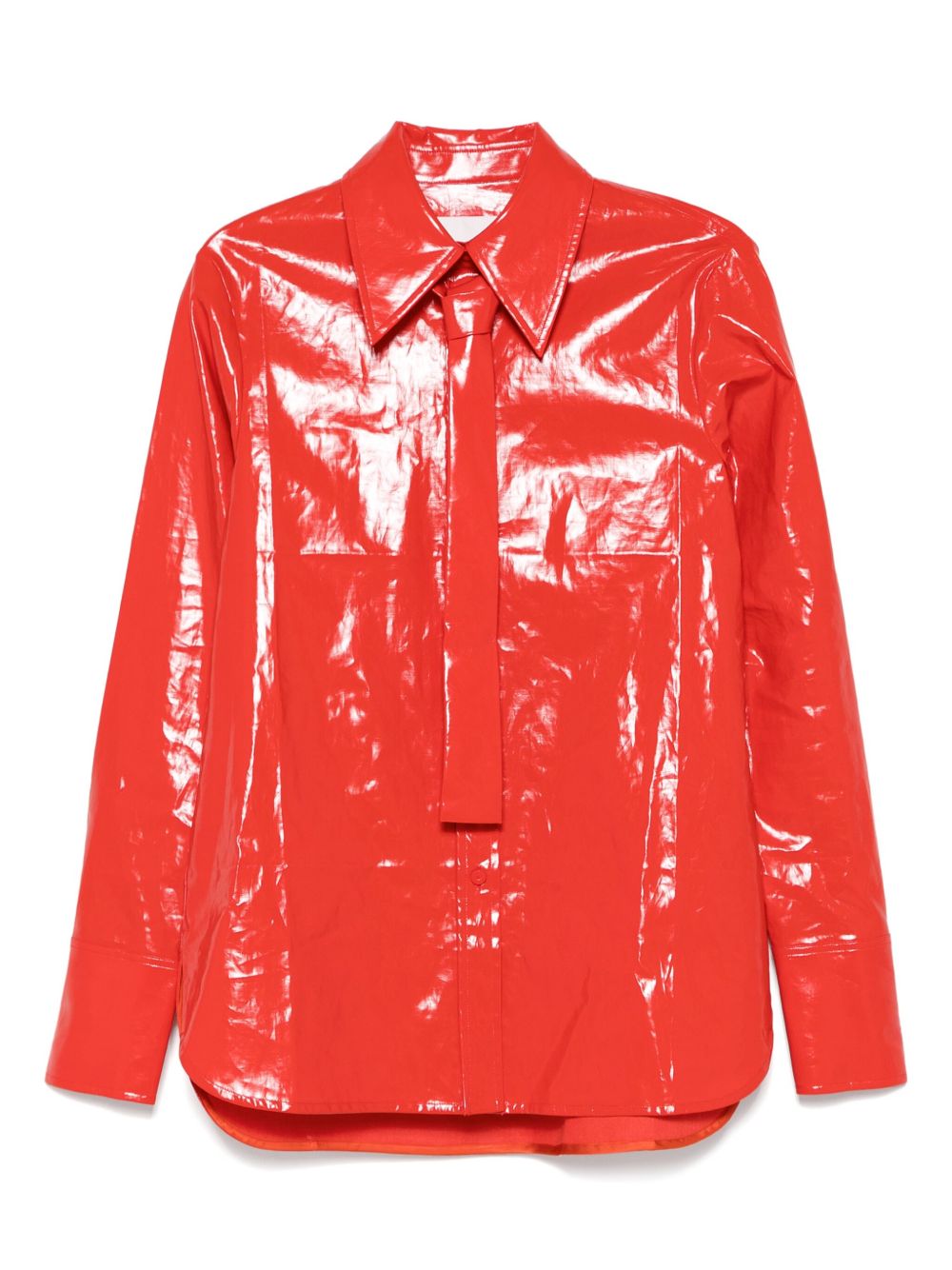 Camicia con cravatta integrata in vernice rossa Jil Sander - donna 
