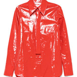 Camicia con cravatta integrata in vernice rossa Jil Sander - donna 