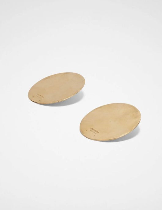 Orecchini rotondi con logo in oro Jil Sander - donna 