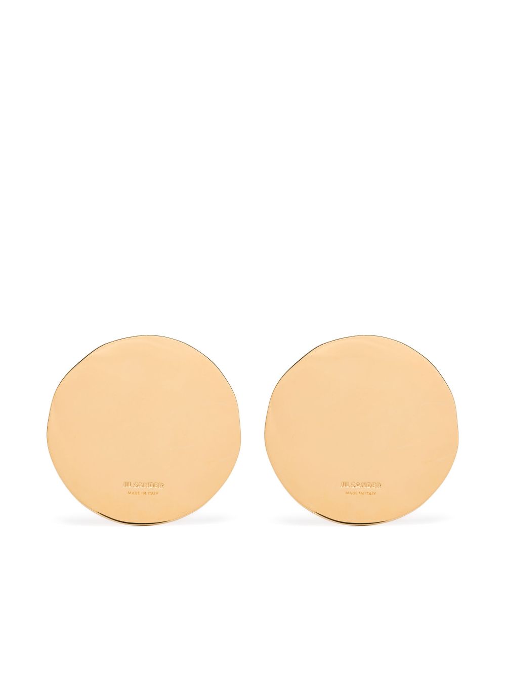 Orecchini rotondi con logo in oro Jil Sander - donna 