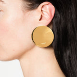 Orecchini rotondi con logo in oro Jil Sander - donna 