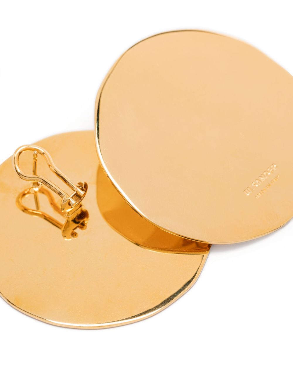Orecchini rotondi con logo in oro Jil Sander - donna 