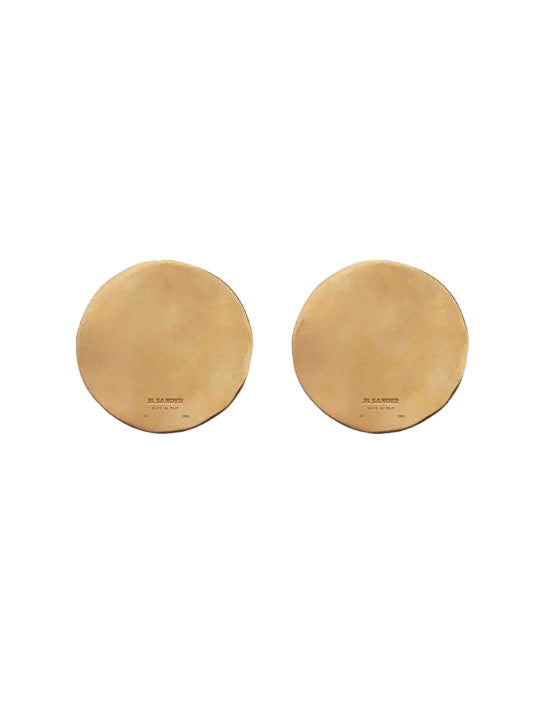 Orecchini rotondi con logo in oro Jil Sander - donna 