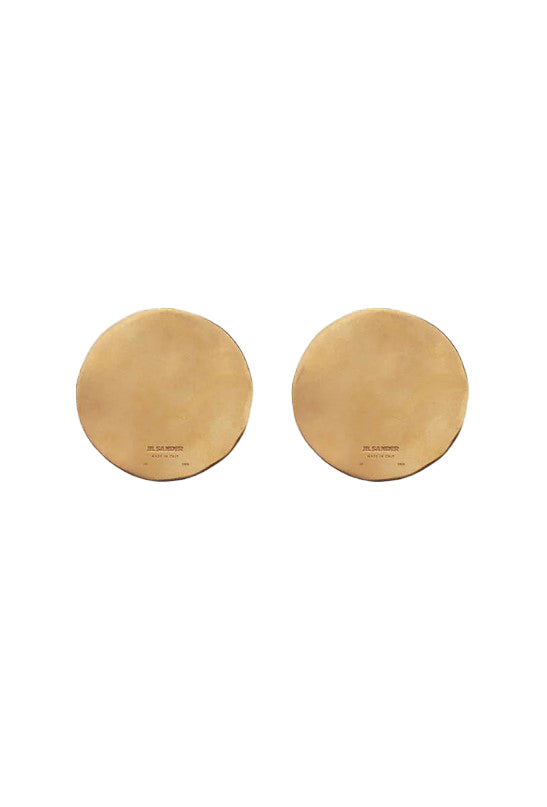 Orecchini rotondi con logo in oro Jil Sander - donna 
