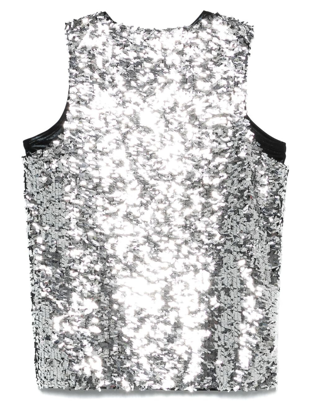 Top con paillettes in argento Junya Watanabe - donna 