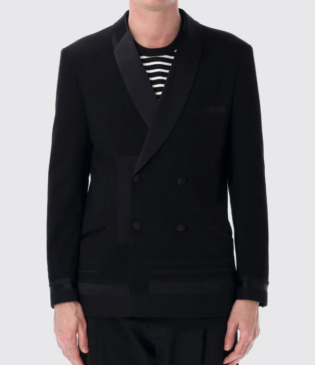 Blazer doppiopetto in nero Junya Watanabe - uomo 