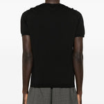 T-shirt a coste in nero Kangra - uomo 
