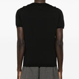 T-shirt a coste in nero Kangra - uomo 