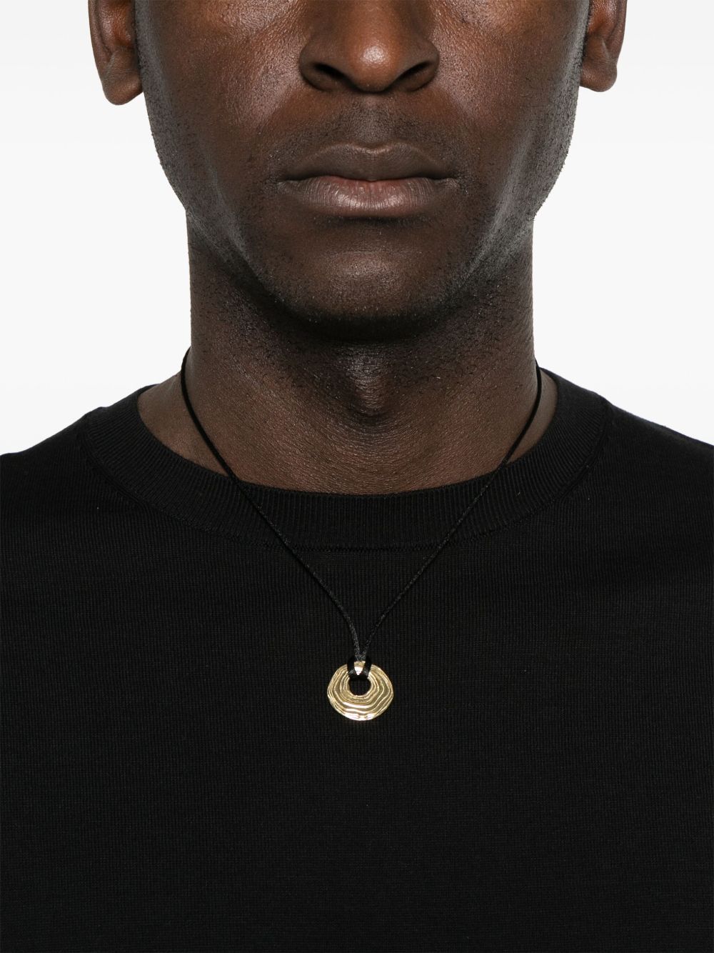 T-shirt a coste in nero Kangra - uomo 