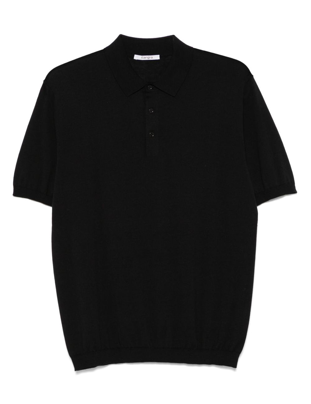 Polo T-shirt a coste in nero Kangra - uomo 