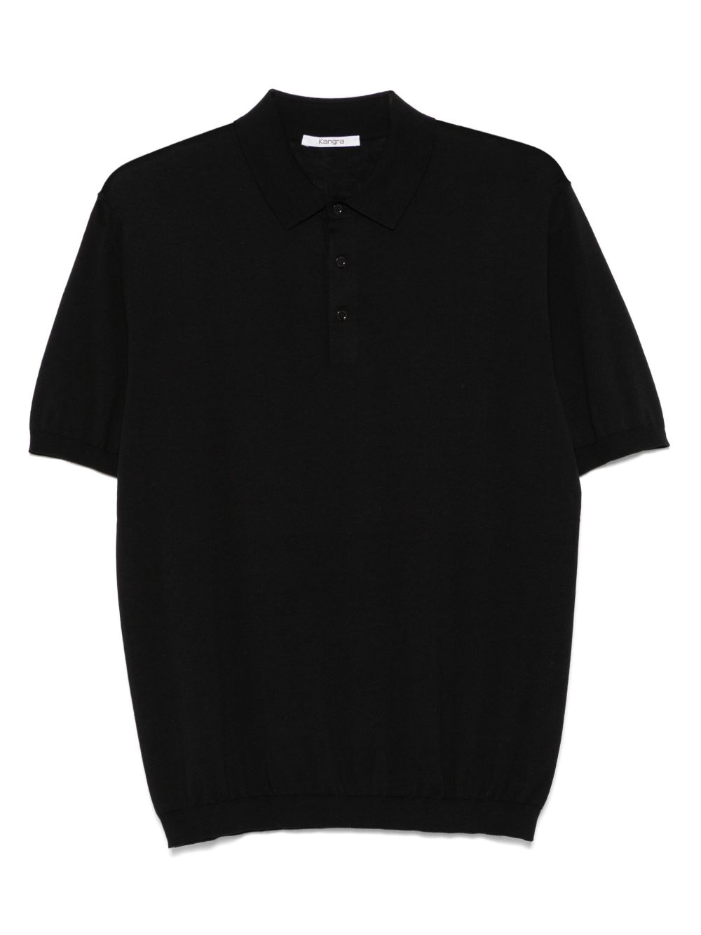 Polo T-shirt a coste in nero Kangra - uomo 