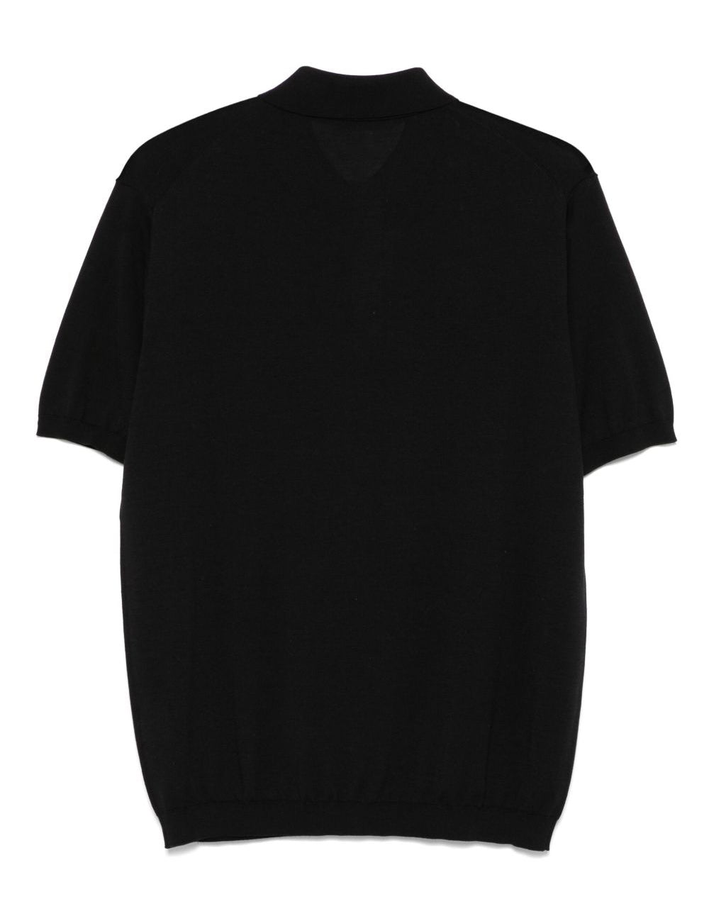 Polo T-shirt a coste in nero Kangra - uomo 