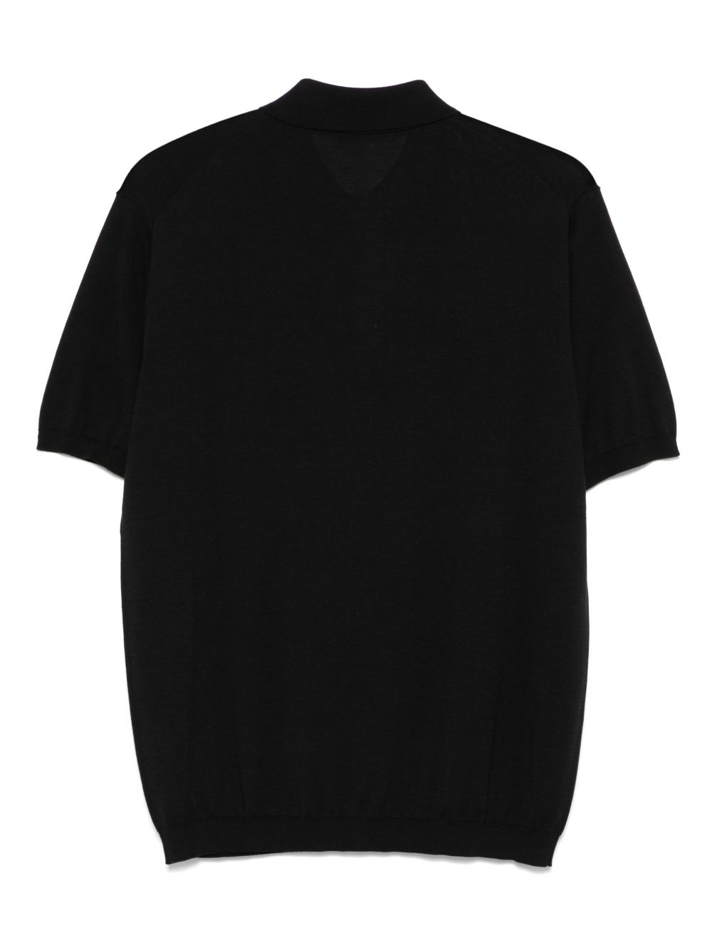 Polo T-shirt a coste in nero Kangra - uomo 