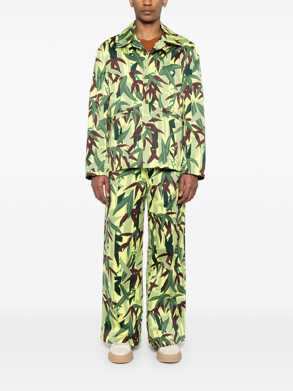 Pantaloni con stampa Chiku-Rin Camo in verde Kenzo - uomo 