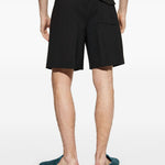 Shorts in lana vergine in nero Lanvin - donna 