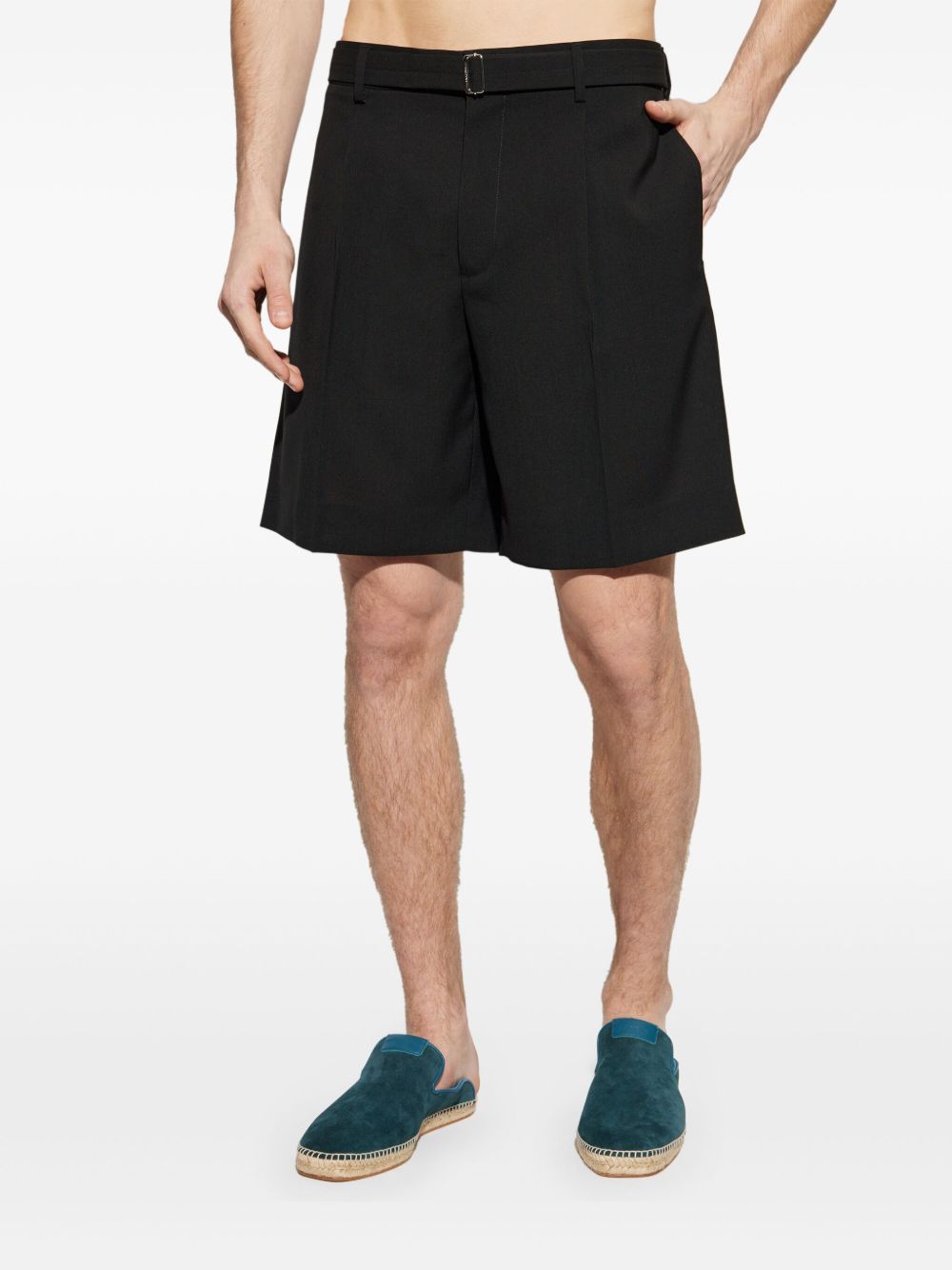 Shorts in lana vergine in nero Lanvin - donna 
