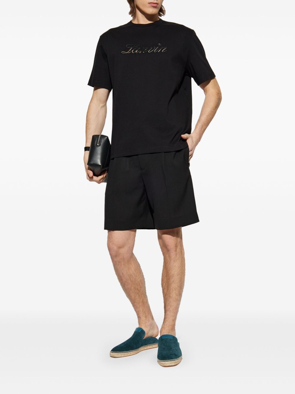 Shorts in lana vergine in nero Lanvin - donna 