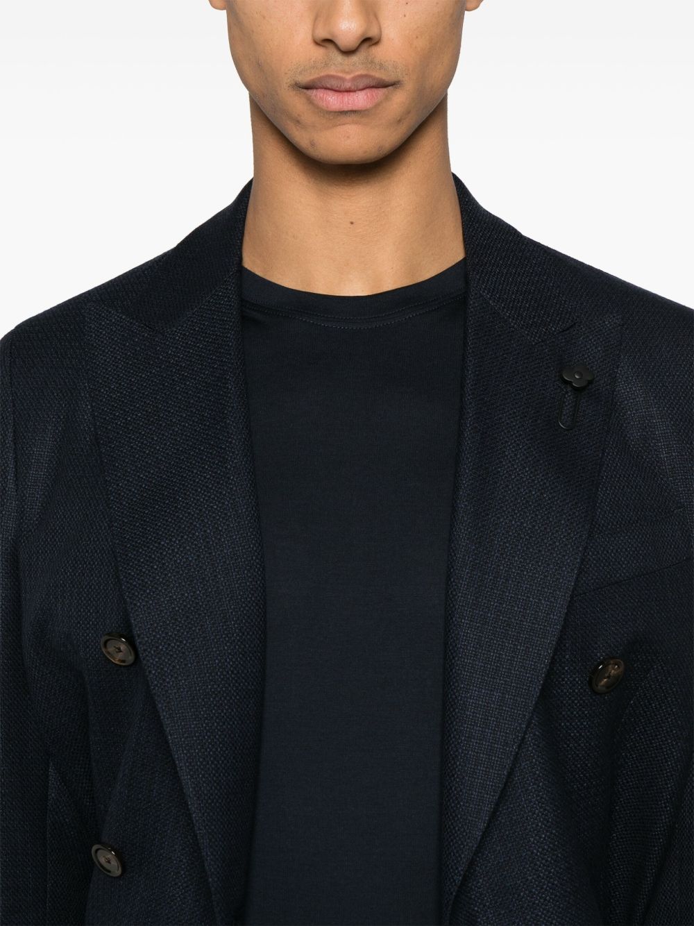 T-shirt girocollo in blu notte Lardini - uomo 