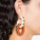 Orecchini con borchie in beige e marrone La Double J - women 