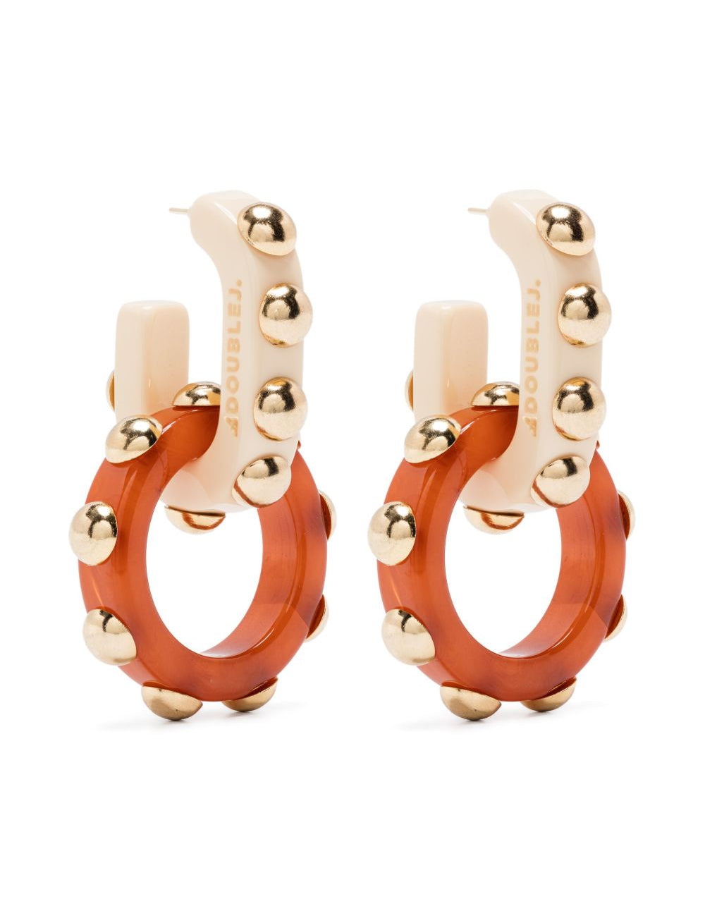 Orecchini con borchie in beige e marrone La Double J - women 