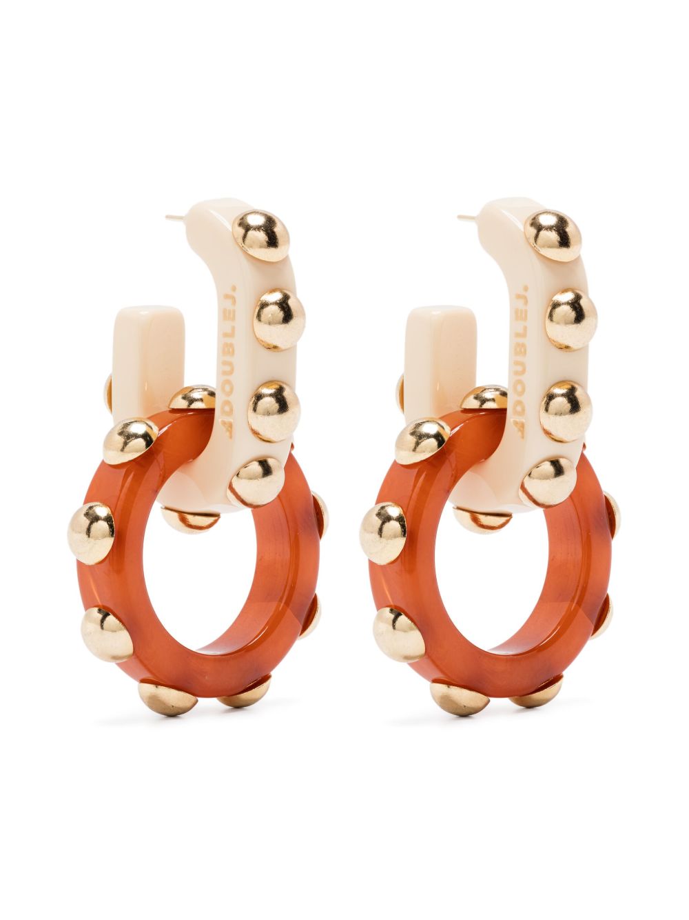 Orecchini con borchie in beige e marrone La Double J - women 