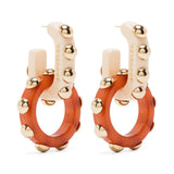 Orecchini con borchie in beige e marrone La Double J - women 